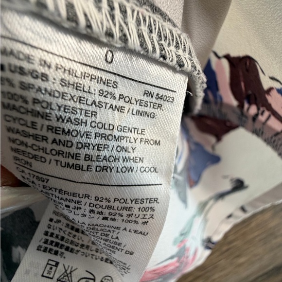 Banana Republic Floral Peplum Blouse - Red, Blue, Black on Cream - Picture 6 of 6